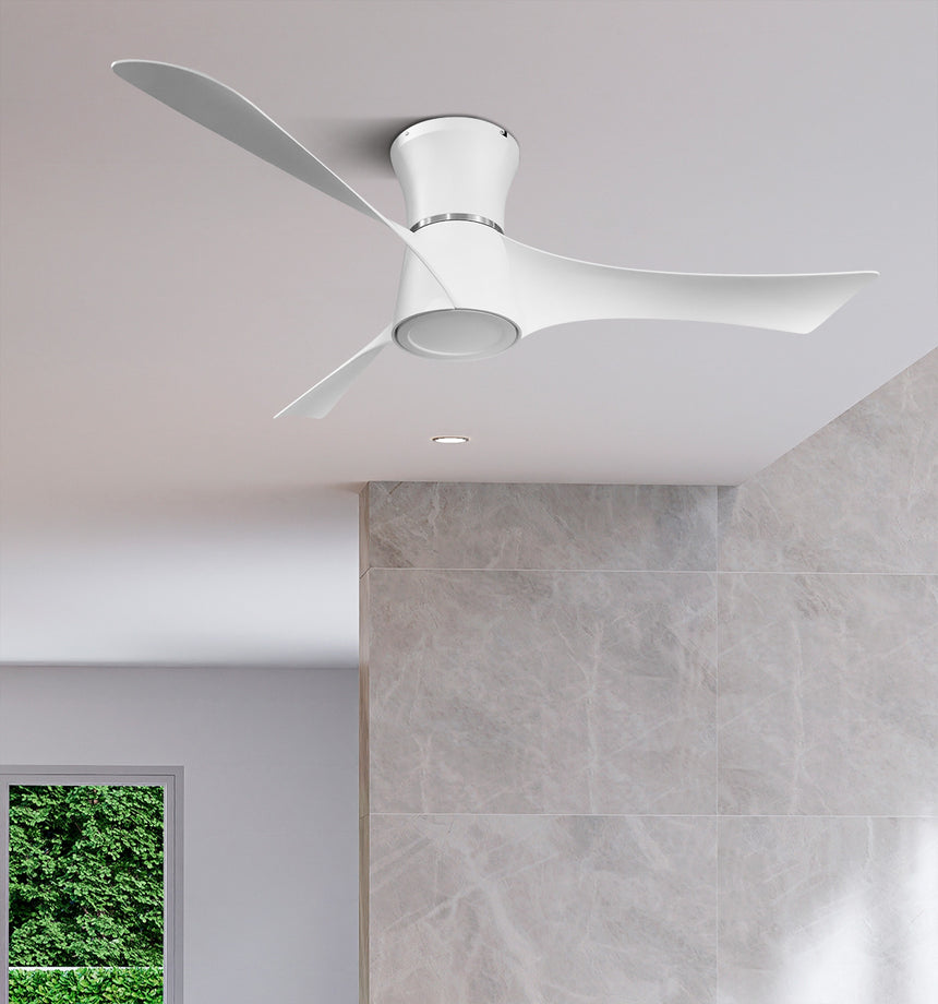 Ventilador de techo Fabrilamp Tianas LED blanco 3 palas motor DC 3000-6000K Ø132cm 18W — vista 1