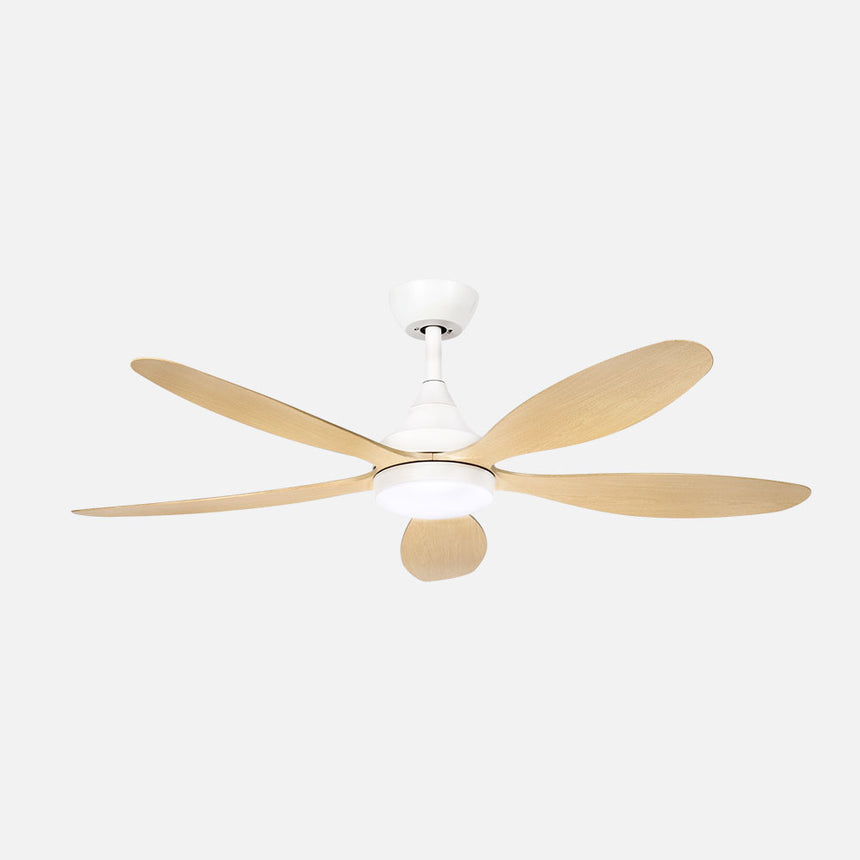 Ventilador de techo Fabrilamp Tobarra LED blanco haya 5 palas motor DC 3000-6500K Ø132cm 18W — vista 1