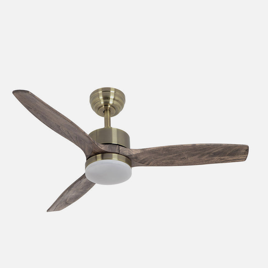 Ventilador de techo Fabrilamp Torino LED cuero roble 3 palas motor DC 3000-6500K Ø107cm 24W — vista 2