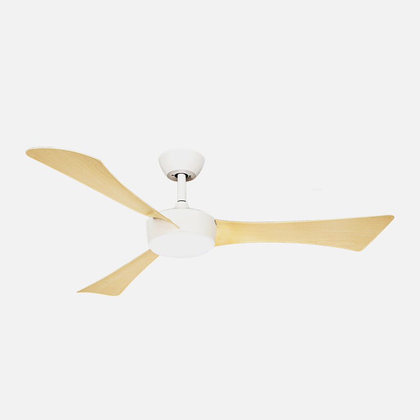 Ventilador de techo Fabrilamp Tormos LED blanco haya 3 palas motor DC 3000-6500K Ø132cm 18W — vista 1