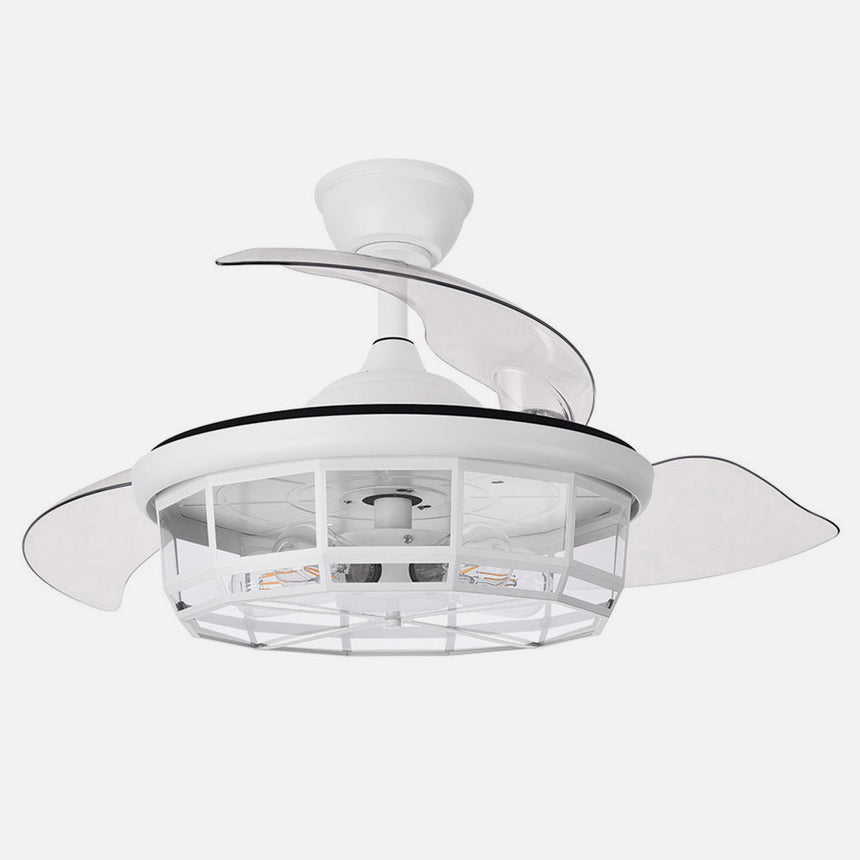 Ventilador de techo retráctil Fabrilamp Tornado LED blanco 3 palas motor DC Ø107cm — vista 2