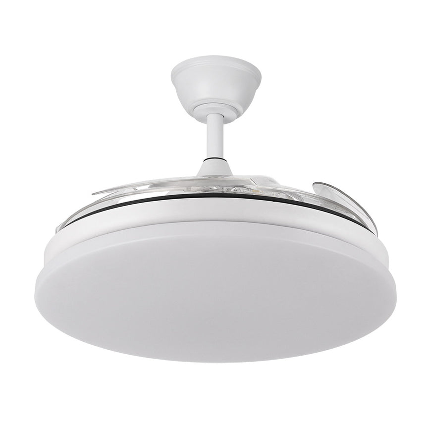 Ventilador de techo retráctil Fabrilamp Tridente LED blanco 4 palas motor DC 3000-6000K Ø107cm 59W — vista 3