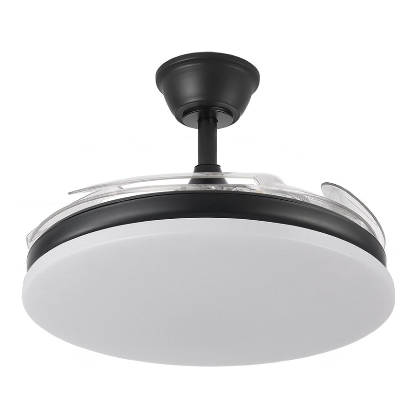 Ventilador de techo retráctil Fabrilamp Tridente LED negro 4 palas motor DC 3000-6000K Ø107cm 59W — vista 3