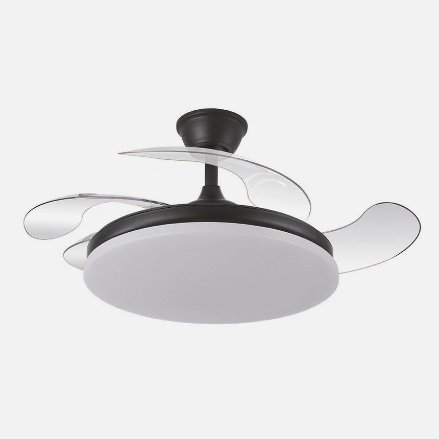Ventilador de techo retráctil Fabrilamp Tridente LED negro 4 palas motor DC 3000-6000K Ø107cm 59W — vista 2
