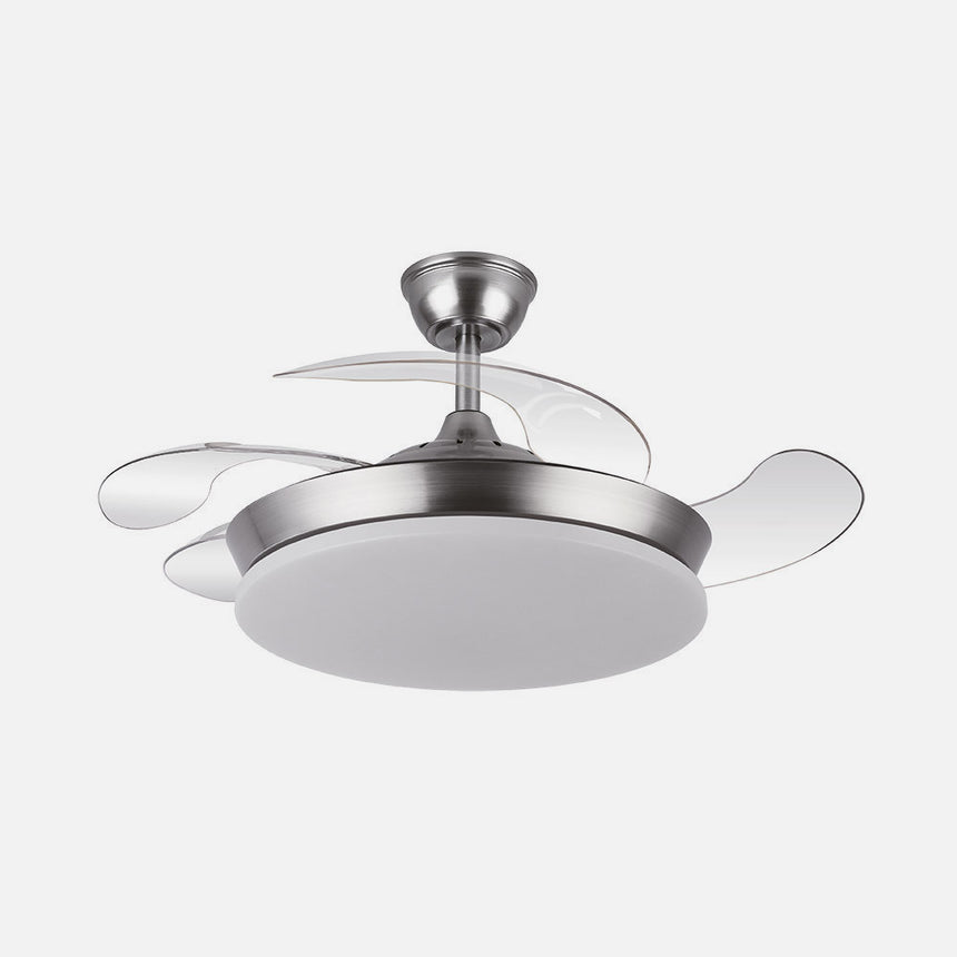 Ventilador de techo retráctil Fabrilamp Tridente LED níquel 4 palas motor DC 3000-6000K Ø91cm 59W — vista 2