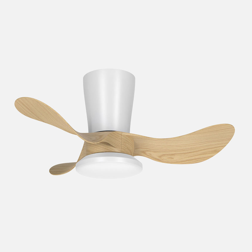 Ventilador de techo Fabrilamp Triollo LED blanco haya 3 palas motor DC 3000-6500K Ø61cm 27W — vista 1