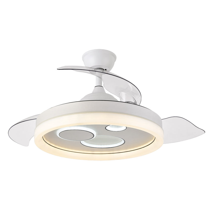 Ventilador de techo retráctil Fabrilamp Turia LED blanco 3 palas motor DC 3000-6000K Ø107cm 72W — vista 4