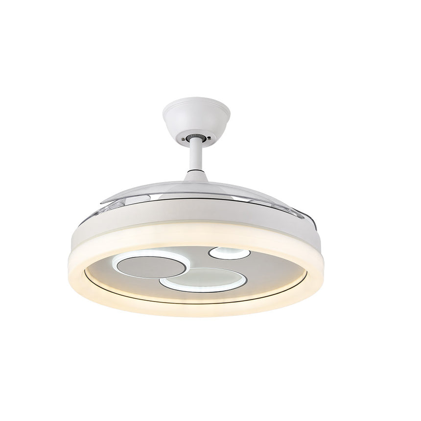 Ventilador de techo retráctil Fabrilamp Turia LED blanco 3 palas motor DC 3000-6000K Ø107cm 72W — vista 5