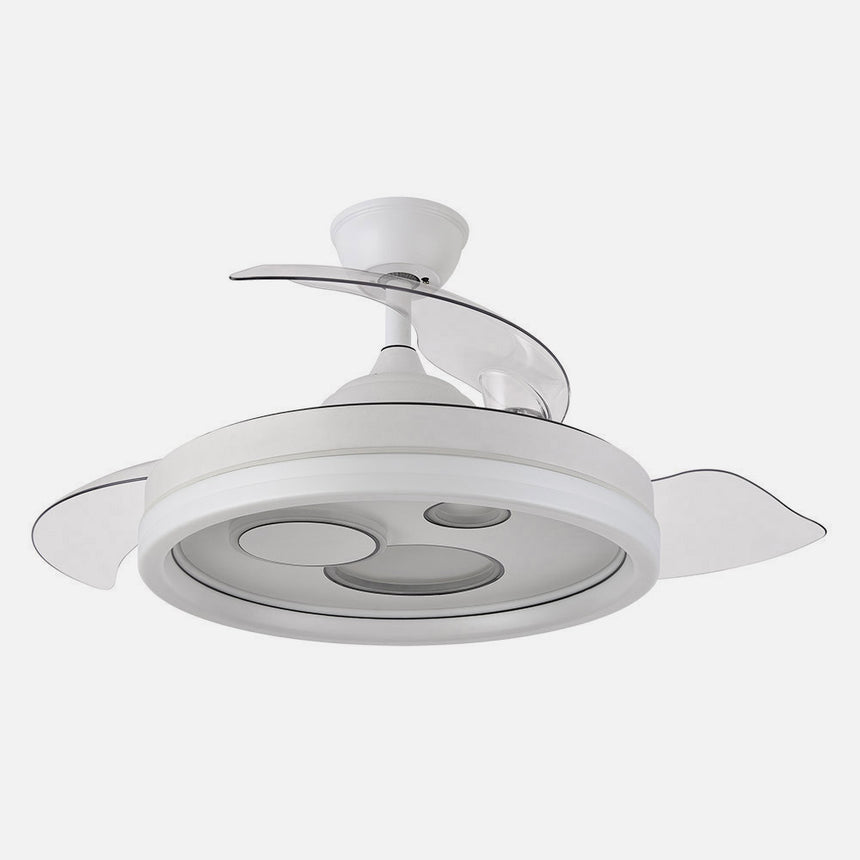 Ventilador de techo retráctil Fabrilamp Turia LED blanco 3 palas motor DC 3000-6000K Ø107cm 72W — vista 2