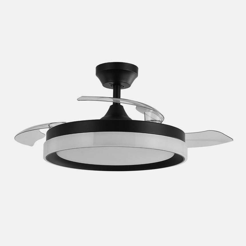 Ventilador de techo retráctil Fabrilamp Zenit LED negro 3 palas motor DC 3000-6000K Ø107cm 72W — vista 1