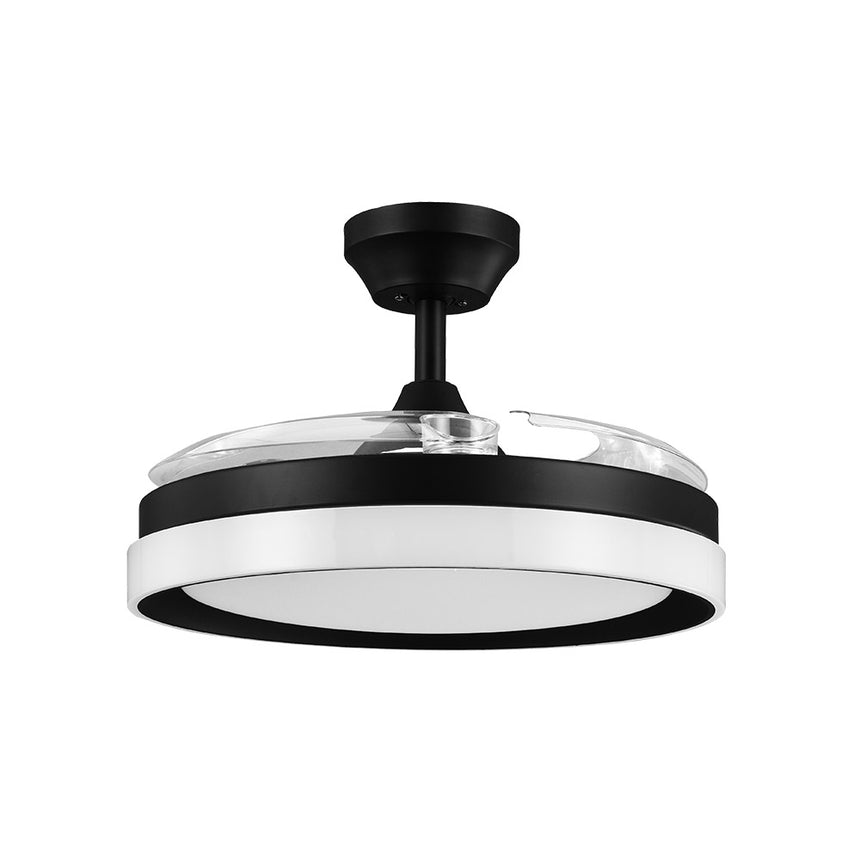 Ventilador de techo retráctil Fabrilamp Zenit LED negro 3 palas motor DC 3000-6000K Ø107cm 72W — vista 2