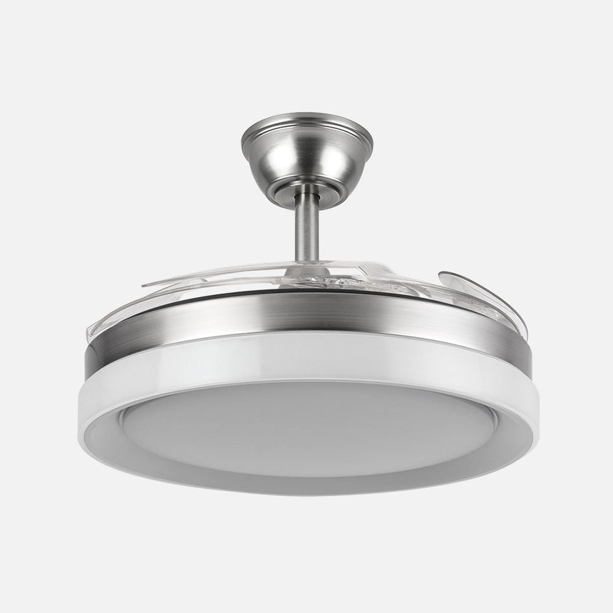 Ventilador de techo retráctil Fabrilamp Zenit LED níquel 4 palas motor DC 3000-6000K Ø107cm 59W — vista 2