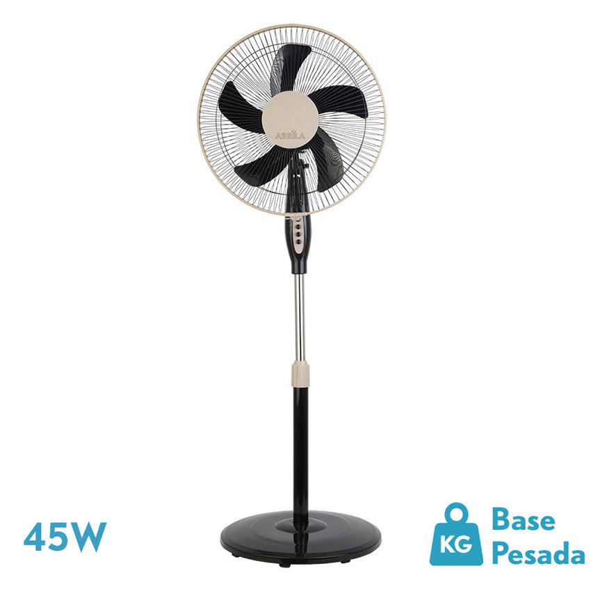 Ventilador de pie Fabrilamp Belmonte negro beis 5 palas Ø43cm — vista 1