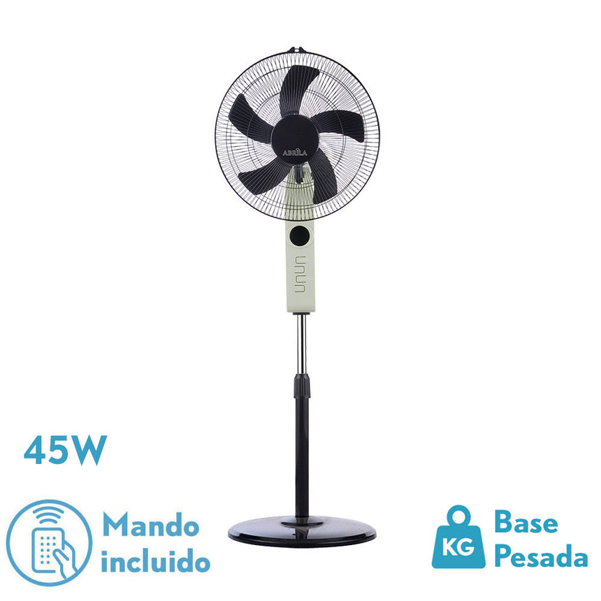 Ventilador de pie Fabrilamp Circus negro beis 5 palas Ø43cm — vista 1