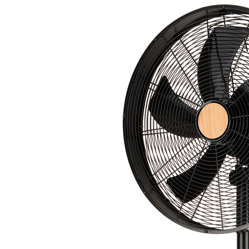 Ventilador de pie Fabrilamp Falcon negro haya 5 palas Ø45cm — vista 3