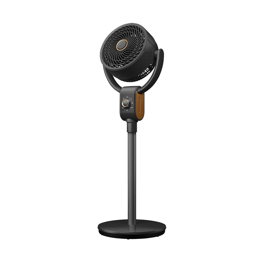 Ventilador de pie Fabrilamp Montenegro negro haya 3 palas — vista 1