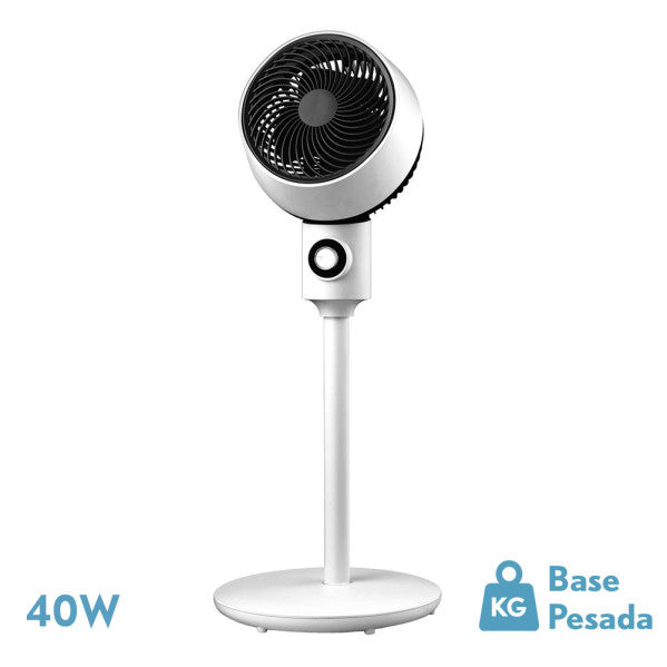 Ventilador de pie Fabrilamp Ozono blanco negro 3 palas Ø23cm 214341026