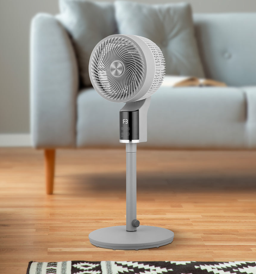 Ventilador de pie Fabrilamp Persa gris cromo 3 palas Ø33cm — vista 3