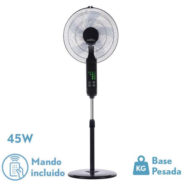 Ventilador de pie Fabrilamp Rodium negro 5 palas Ø43cm 207641009