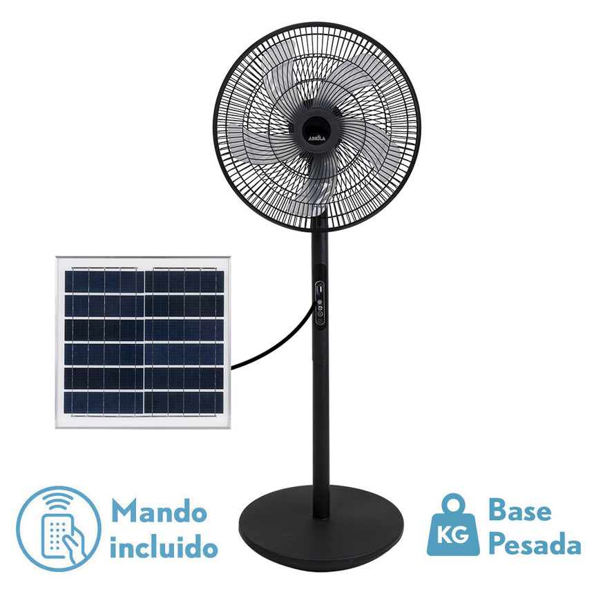 Ventilador de pie Fabrilamp Rialto negro 5 palas motor DC Ø41cm — vista 1