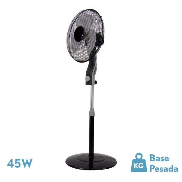 Ventilador de pie Fabrilamp Magico negro gris 3 palas Ø50cm 214141028