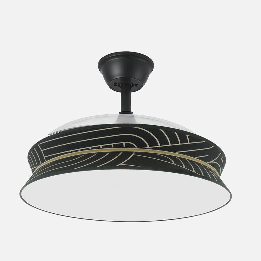 Ventilador de techo retráctil Fabrilamp Decor LED negro plata 3 palas motor DC 3000-6000K Ø108cm 72W — vista 2