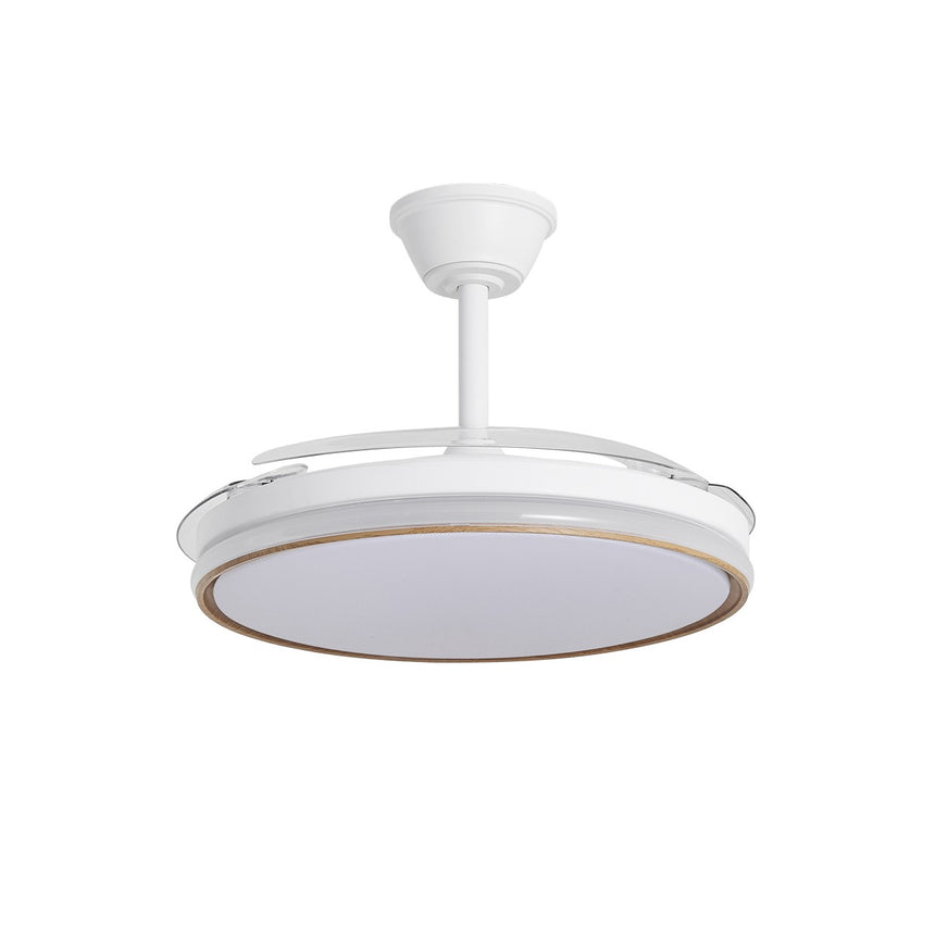 Ventilador de techo retráctil con luz AJP Dublin LED madera clara 3 palas 3000-6500K Ø50cm 68W 16003 — vista 4