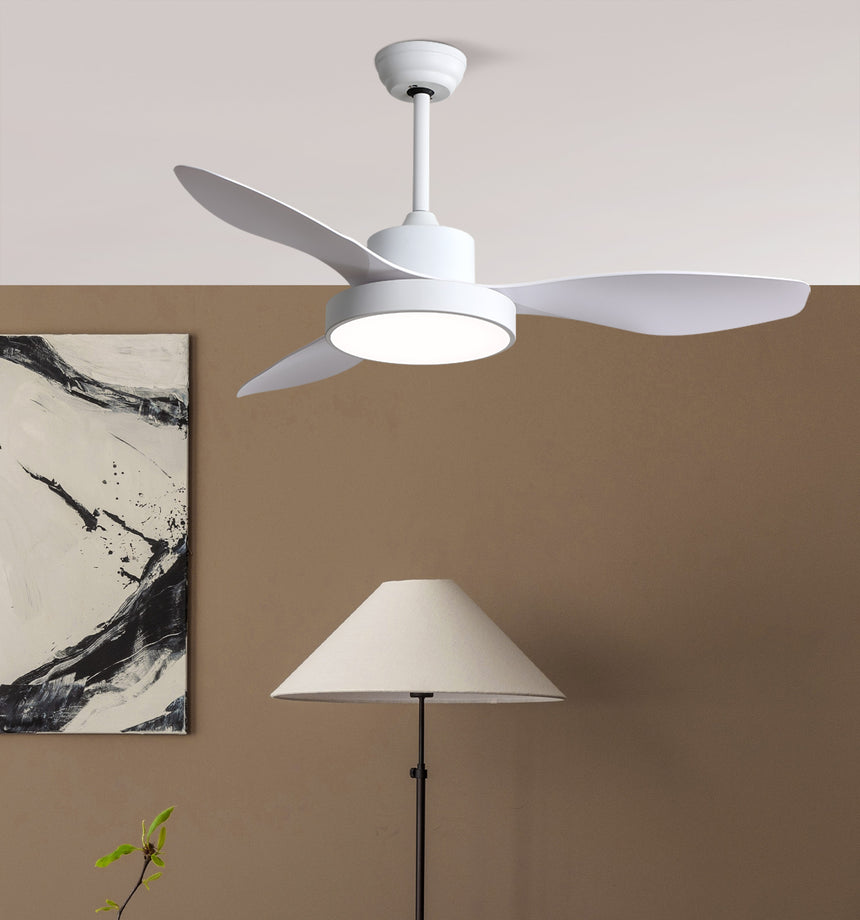 Ventilador de techo Fabrilamp Hayate LED blanco 3 palas motor DC 3000-6000K Ø120cm 48W — vista 5