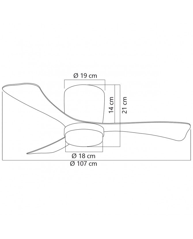 Ventilador de techo con luz AJP Kent LED negro 3 palas 3000-6000K Ø107cm 18W 11835