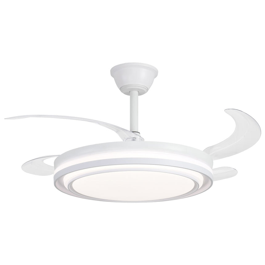 Ventilador de techo retráctil con luz AJP Korfu LED blanco 4 palas 3000-6000K 72W 16025 — vista 1