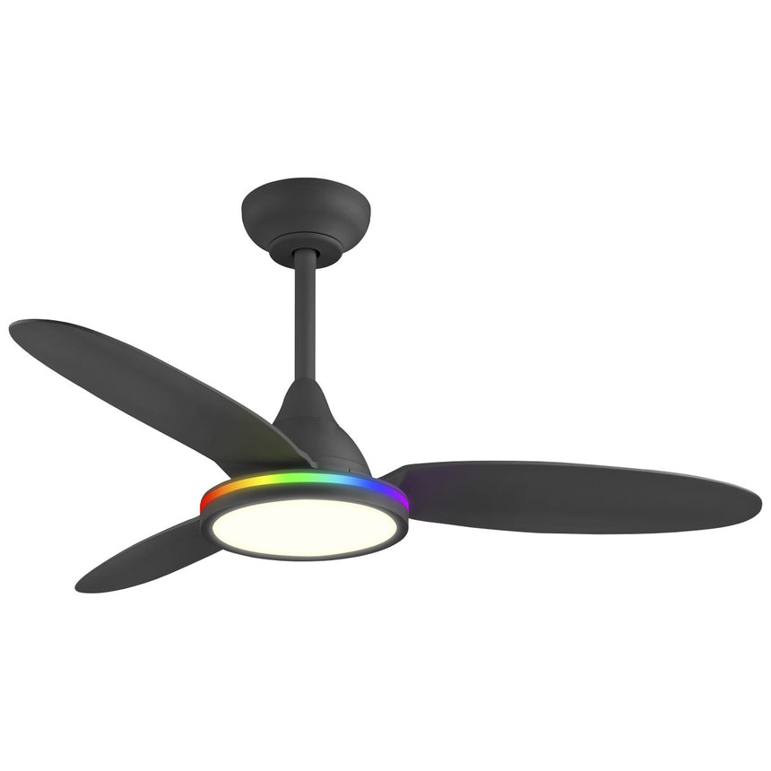 Ventilador de techo con luz AJP Mahon LED negro 3 palas Ø107cm 21W 11562 — vista 1