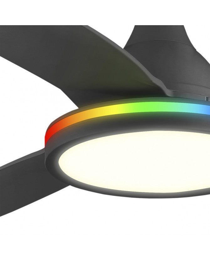 Ventilador de techo con luz AJP Mahon LED negro 3 palas Ø107cm 21W 11562