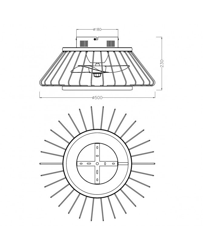 Ventilador de techo con luz AJP Malabo LED negro 2700-6500K Ø50cm 31W 11548