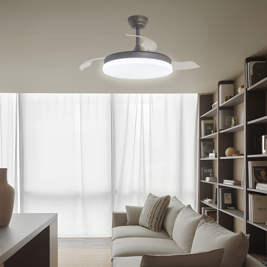 Ventilador de techo retráctil con luz AJP Malta LED café 3 palas 3000-6500K Ø50cm 68W 16006 — vista 2