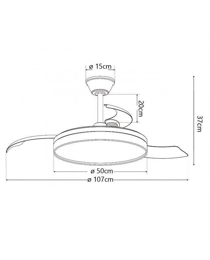 Ventilador de techo retráctil con luz AJP Malta LED café 3 palas 3000-6500K Ø50cm 68W 16006