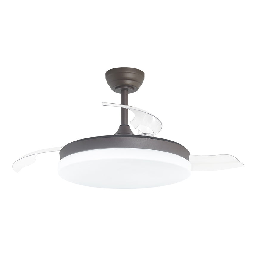 Ventilador de techo retráctil con luz AJP Mini Malta LED café 3 palas 3000-6500K Ø40cm 48W 16005 — vista 1