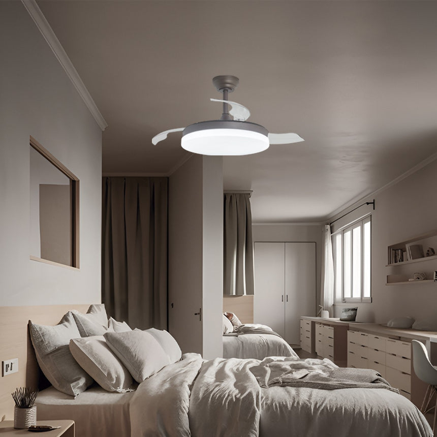 Ventilador de techo retráctil con luz AJP Mini Malta LED café 3 palas 3000-6500K Ø40cm 48W 16005 — vista 2