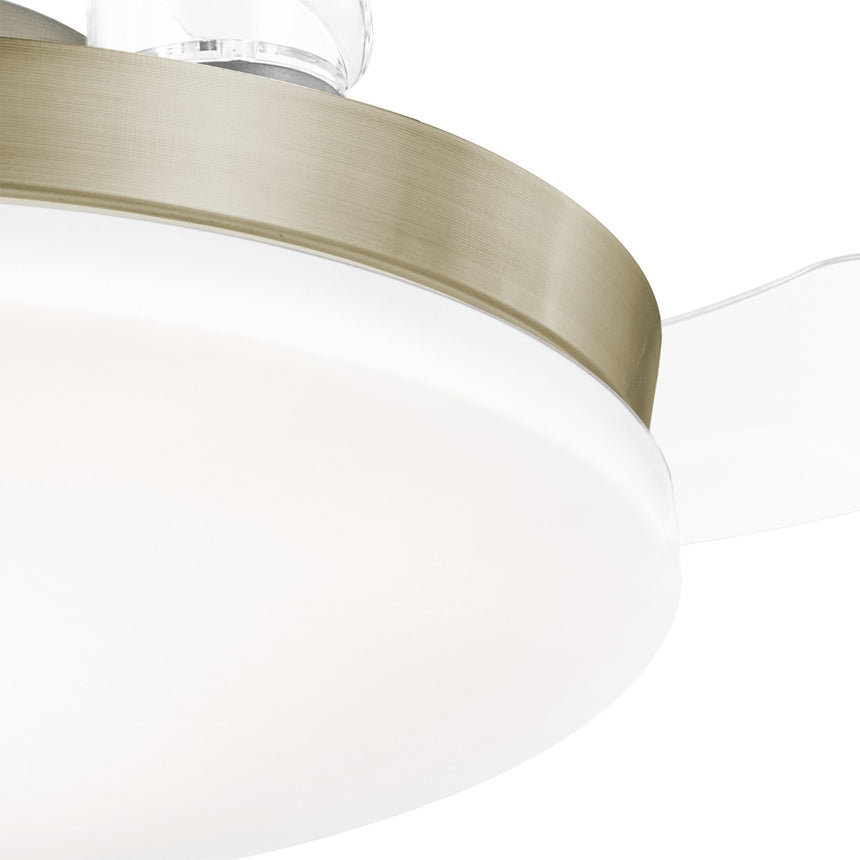 Ventilador de techo retráctil con luz AJP Mini Malta LED cuero 3 palas 3000-6500K Ø40cm 36W 11528 — vista 4