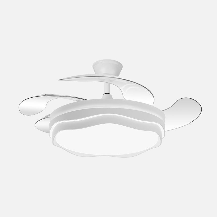 Ventilador de techo retráctil Fabrilamp Nasim LED blanco 4 palas motor DC 3000-6000K Ø107cm 59W — vista 1