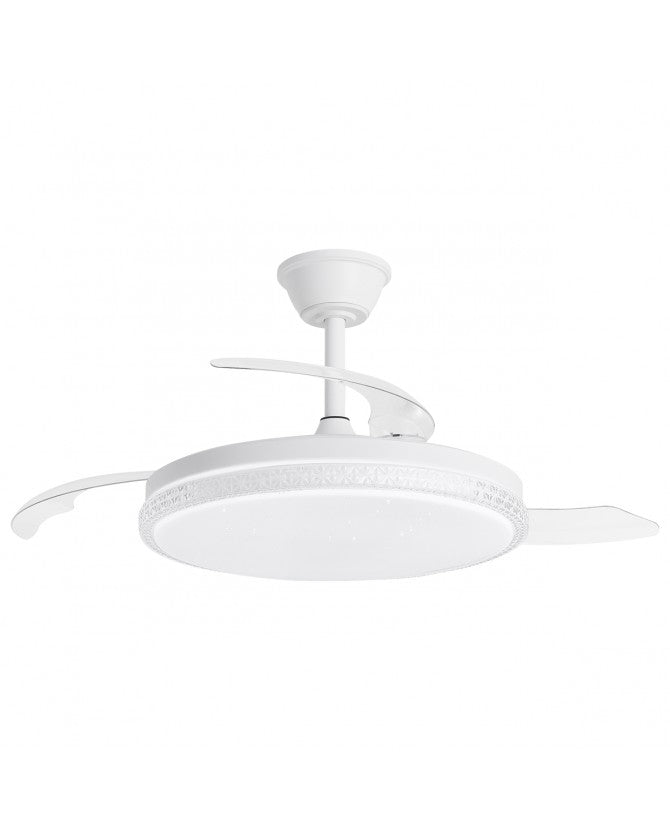 Ventilador de techo retráctil con luz AJP Nova LED blanco 3 palas 3000-6500K Ø50cm 68W 16018