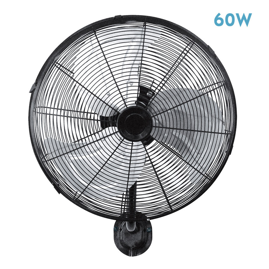Ventilador de pared industrial Fabrilamp Arrecife negro plata 3 palas Ø40cm — vista 1