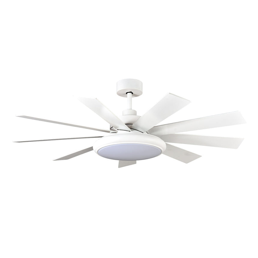Ventilador de techo Fabrilamp Pireo LED blanco haya 9 palas motor DC 3000-6000K Ø132cm 36W — vista 4