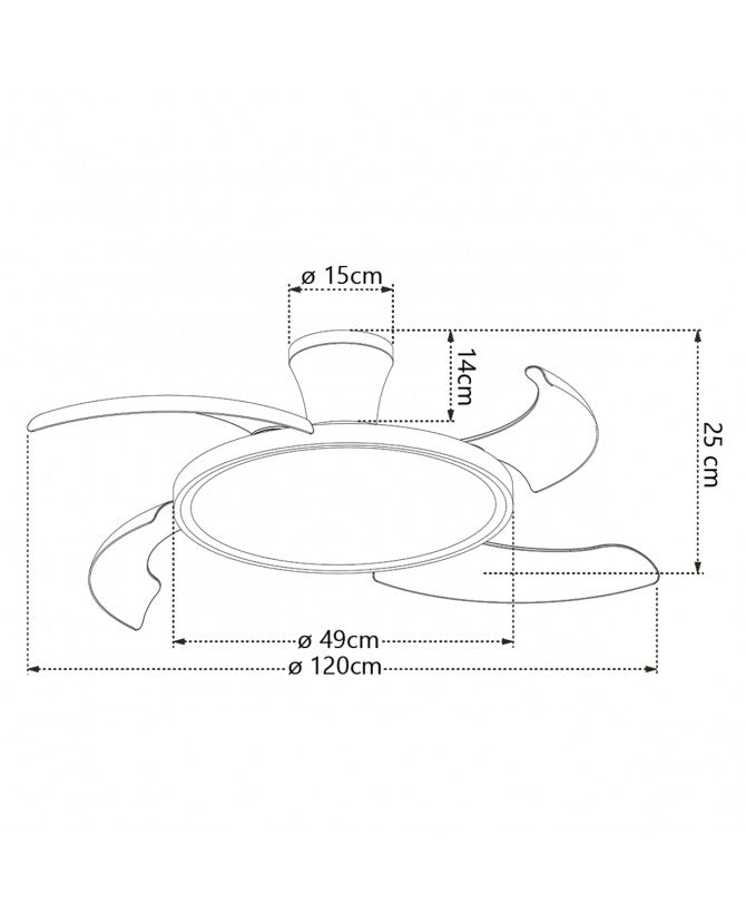 Ventilador de techo retráctil con luz AJP Qatar LED madera 3 palas 3000-6500K Ø50cm 36W 16016