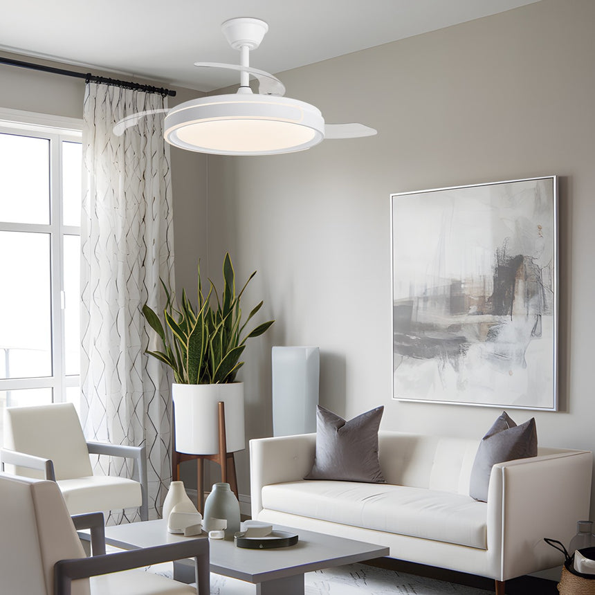 Ventilador de techo retráctil con luz AJP Samaná LED blanco 3 palas 3000-6500K Ø50cm 68W 16011 — vista 2