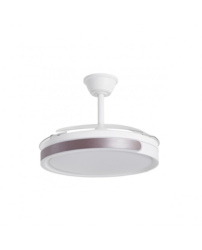 Ventilador de techo retráctil con luz AJP Samaná LED café 3 palas 3000-6500K Ø50cm 68W 16012