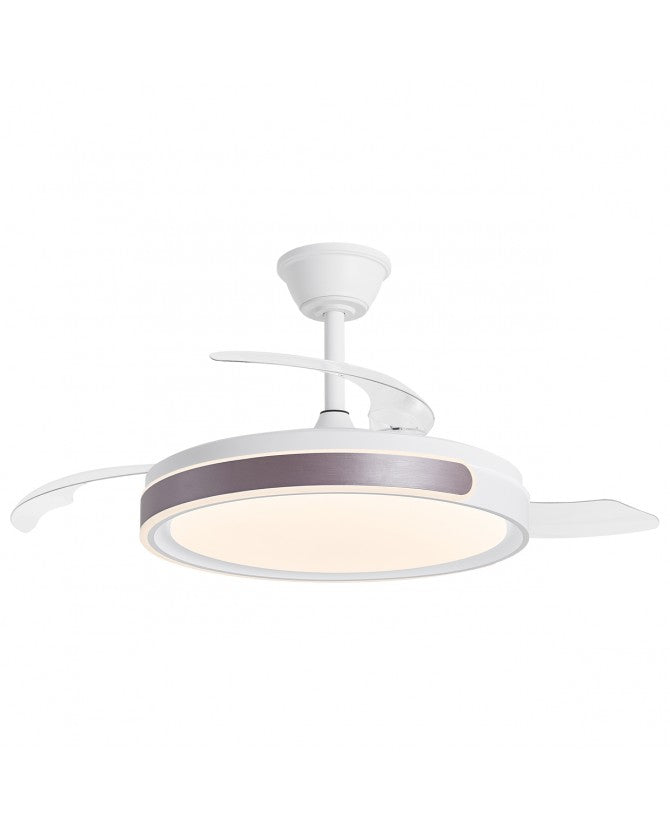 Ventilador de techo retráctil con luz AJP Samaná LED beige 3 palas 3000-6500K Ø50cm 68W 16013
