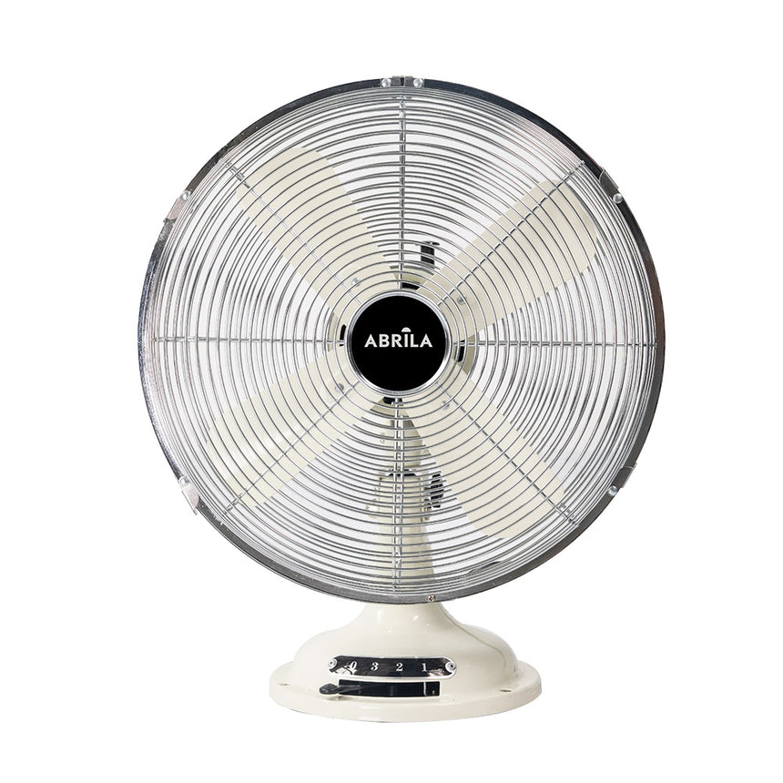 Ventilador de sobremesa Fabrilamp Capitolio crema cromo 4 palas Ø35cm — vista 3
