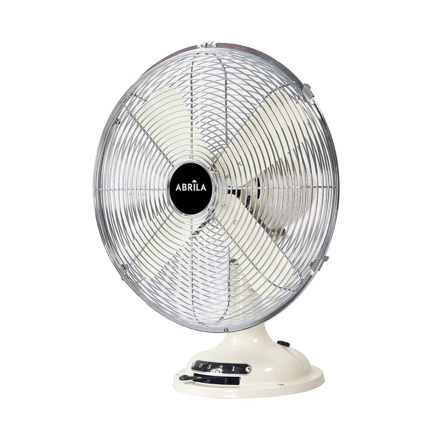 Ventilador de sobremesa Fabrilamp Capitolio crema cromo 4 palas Ø35cm — vista 1