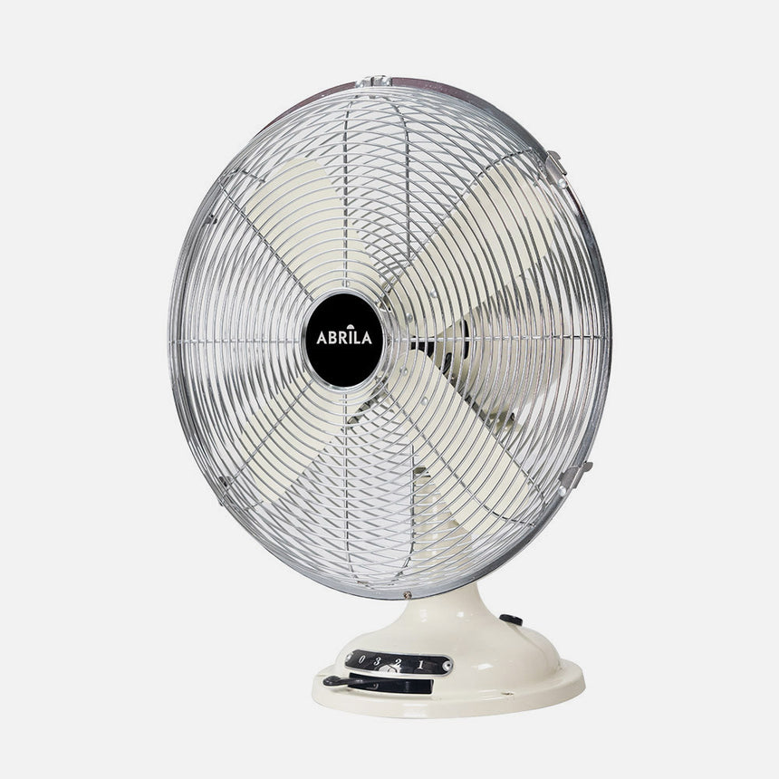 Ventilador de sobremesa Fabrilamp Capitolio crema cromo 4 palas Ø35cm — vista 2