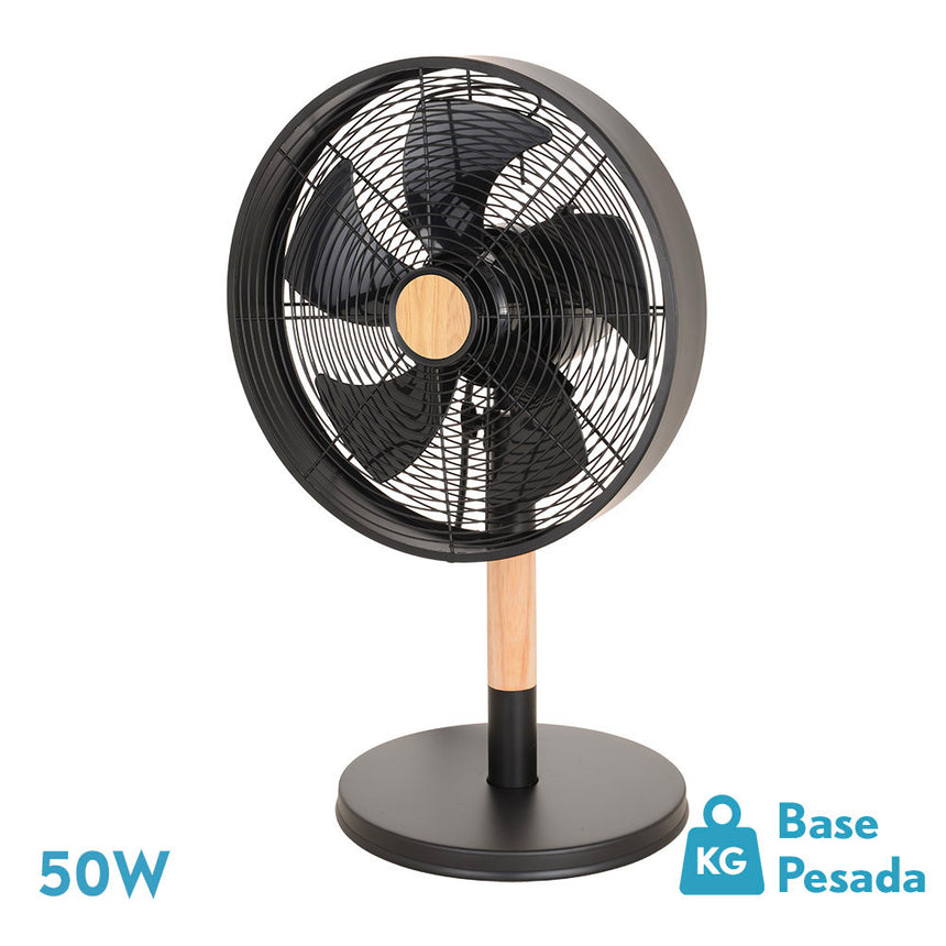 Ventilador de sobremesa Fabrilamp Falcon negro haya 5 palas Ø28cm — vista 1